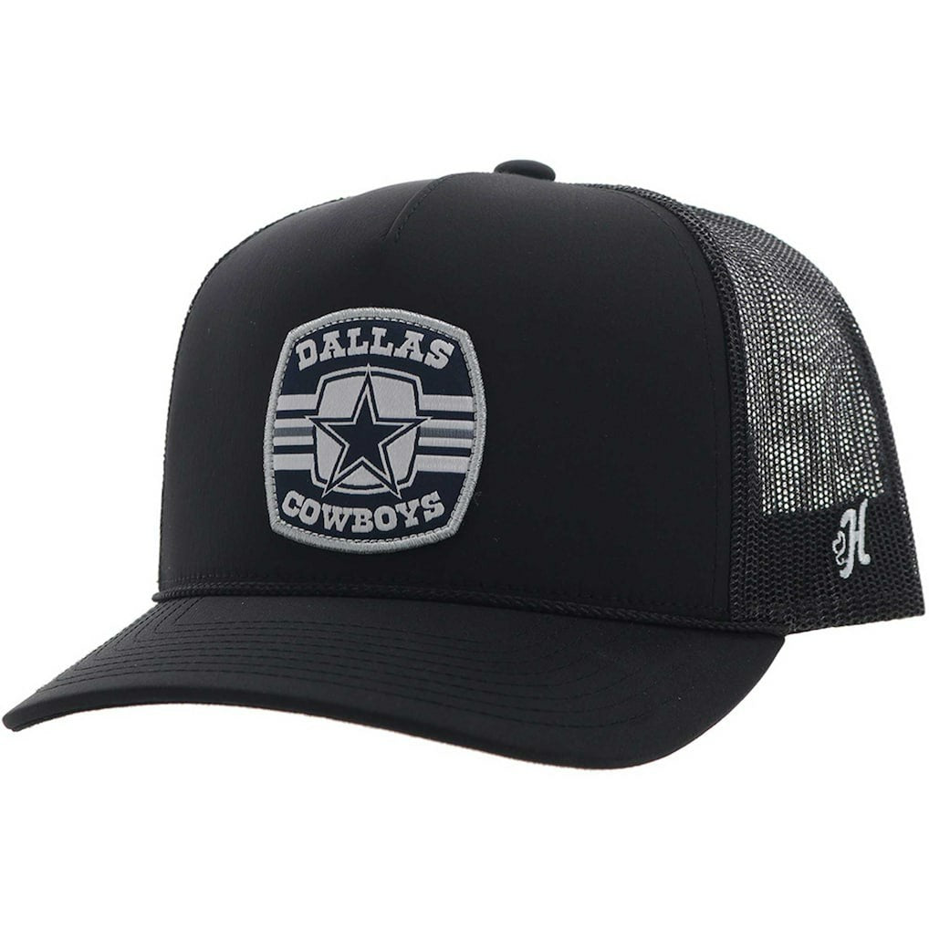 Dallas Cowboys HOOey Patch Rope Trucker Adjustable Hat - Black Hats