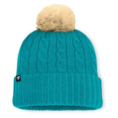 Miami Dolphins Women's Cable Knit Cuffed Hat with Pom - Aqua Hats
