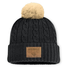 Jacksonville Jaguars Women's Cable Knit Cuffed Hat with Pom - Black Hats