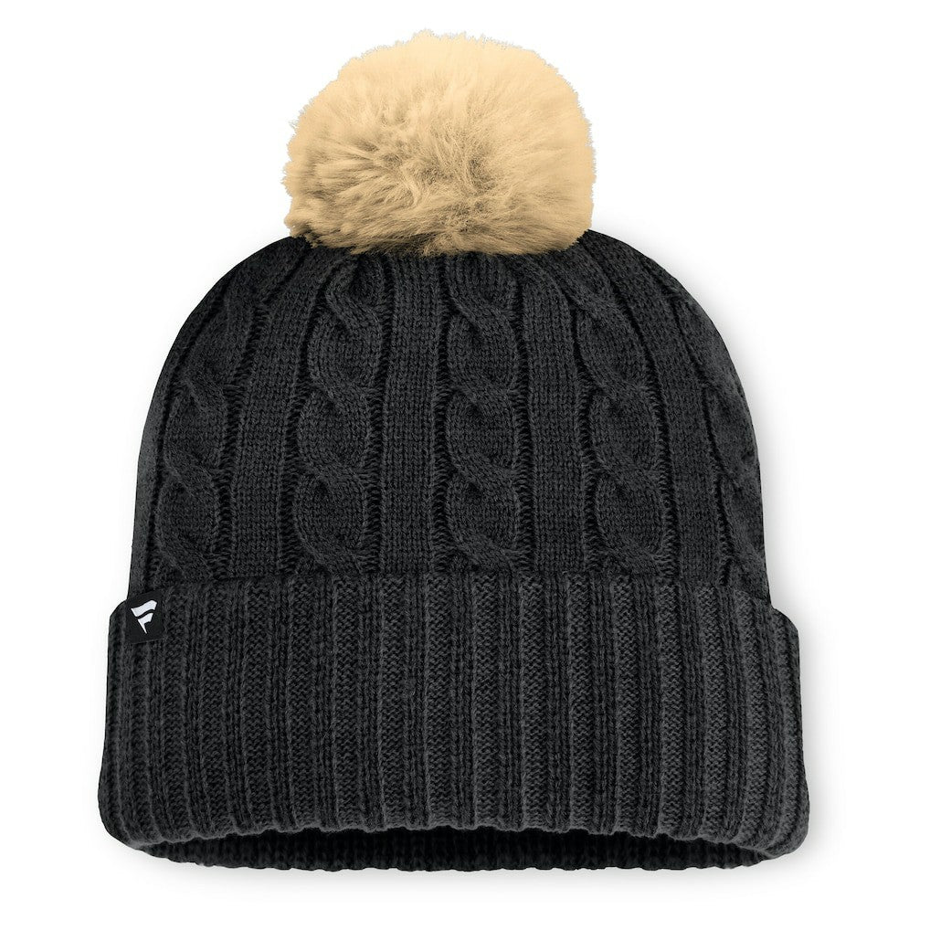 Jacksonville Jaguars Women's Cable Knit Cuffed Hat with Pom - Black Hats