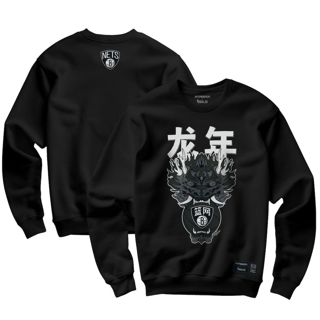 Brooklyn Nets Hyperfly Unisex Year of the Dragon Lunar New Year Collection Pullover Sweatshirt Heather Black outlet