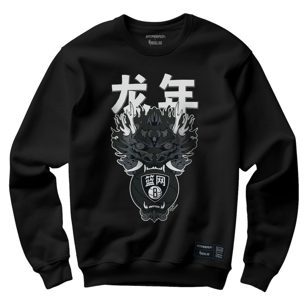 Brooklyn Nets Hyperfly Unisex Year of the Dragon Lunar New Year Collection Pullover Sweatshirt Heather Black outlet