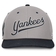 New York Yankees Nike Cooperstown Collection Pro Performance Snapback Hat - Gray/Navy Hats