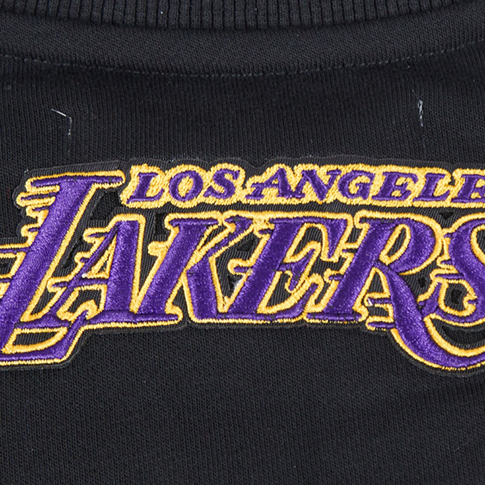 Los Angeles Lakers Pro Standard Women's Area Code Cropped Pullover Sweatshirt Black