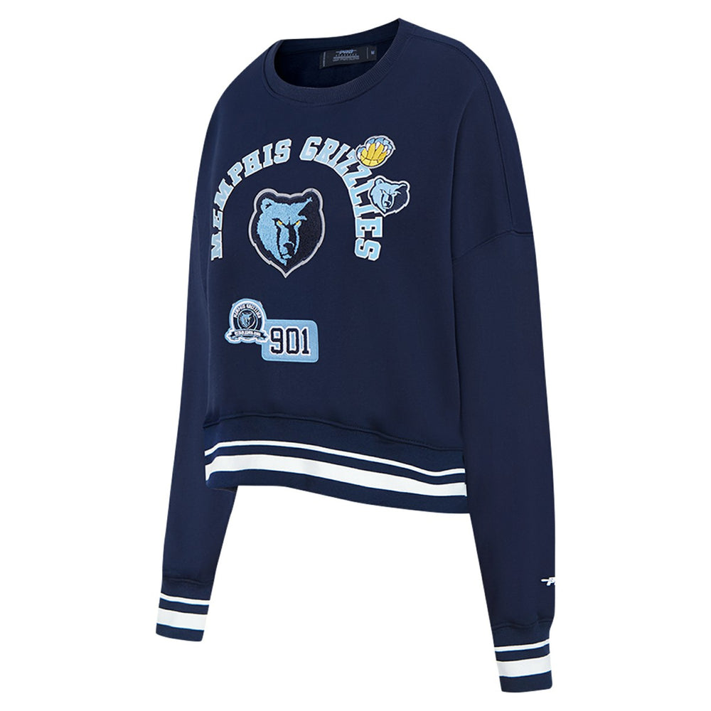 Memphis Grizzlies Pro Standard Women's Area Code Cropped Pullover Sweatshirt Navy outlet