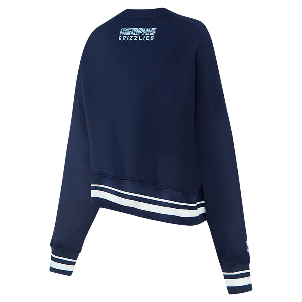 Memphis Grizzlies Pro Standard Women's Area Code Cropped Pullover Sweatshirt Navy outlet