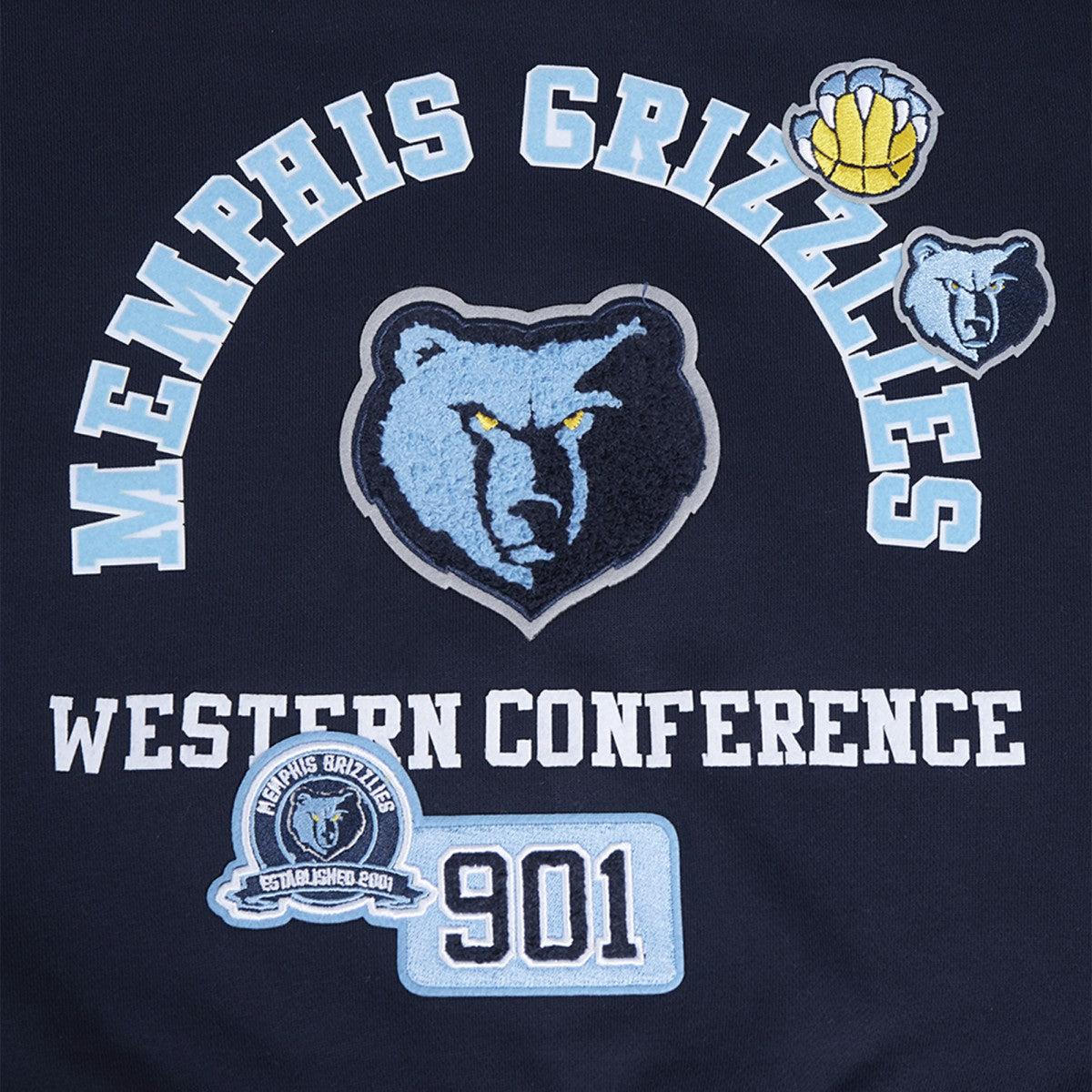 Memphis Grizzlies Pro Standard Women's Area Code Cropped Pullover Sweatshirt Navy outlet