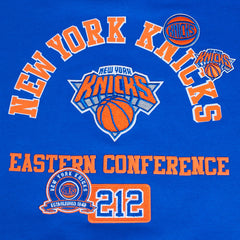 New York Knicks Pro Standard Women's Area Code Cropped Pullover Sweatshirt Blue