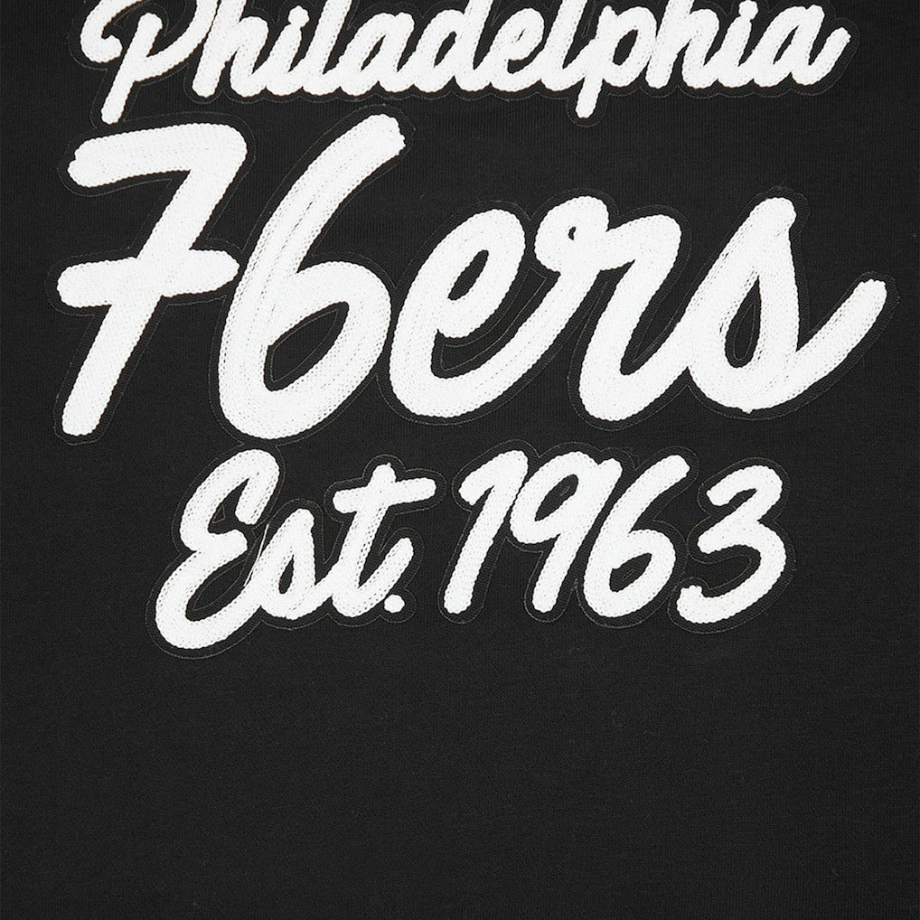 Philadelphia 76ers Pro Standard Women's Paint The City Cropped Pullover Sweatshirt Black outlet