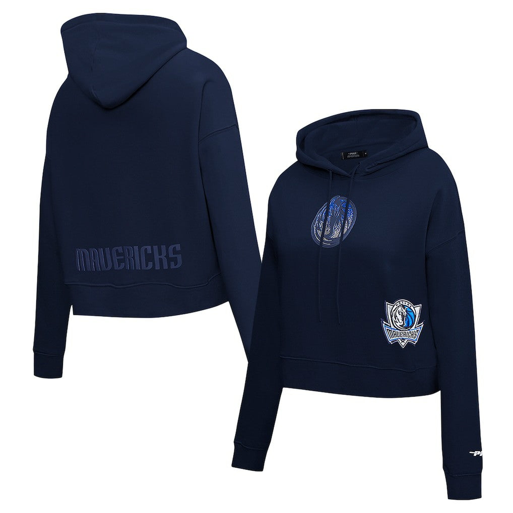 Dallas Mavericks Pro Standard Women's Jewels Cropped Pullover Hoodie Navy outlet