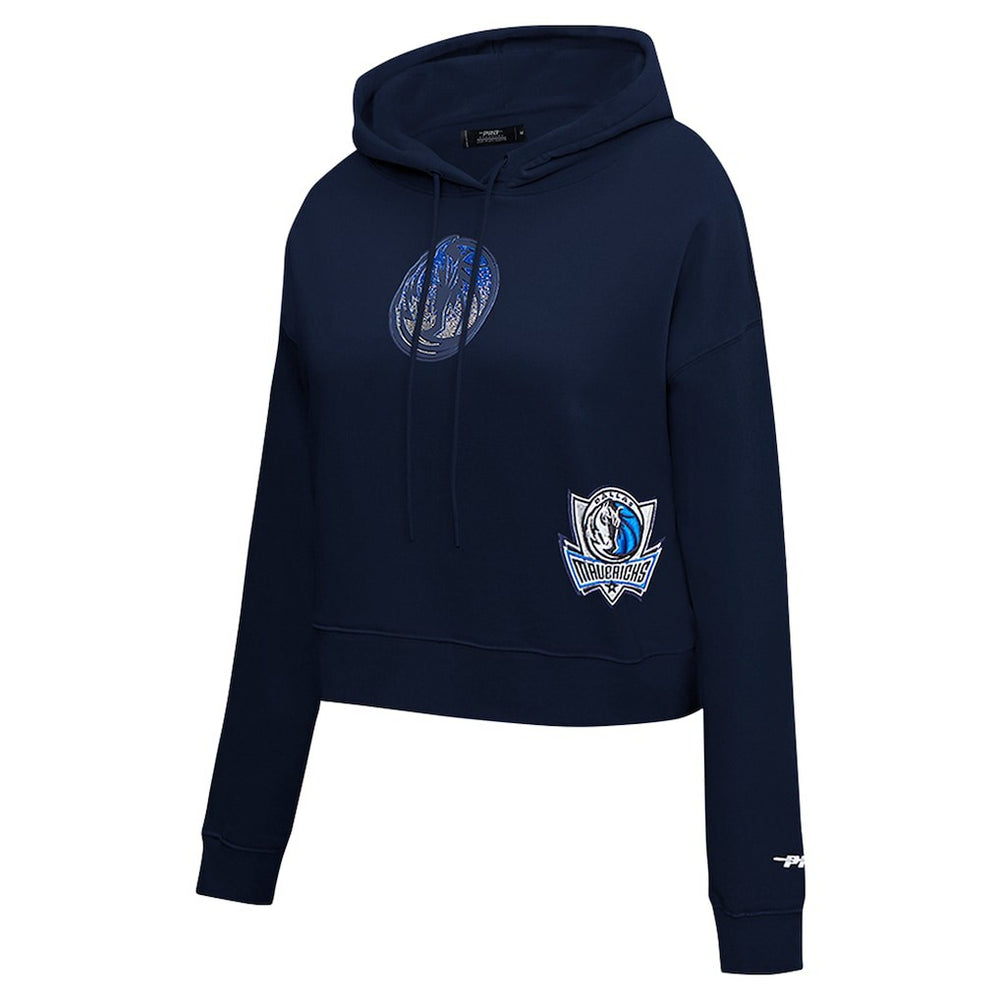 Dallas Mavericks Pro Standard Women's Jewels Cropped Pullover Hoodie Navy outlet