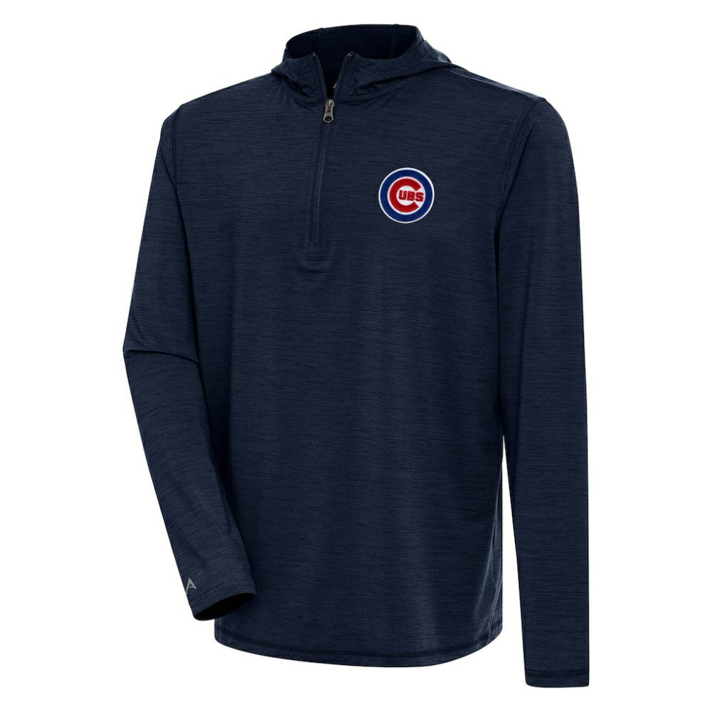 Chicago Cubs Antigua Tidy Quarter-Zip Hoodie - Heather Navy Hoodies
