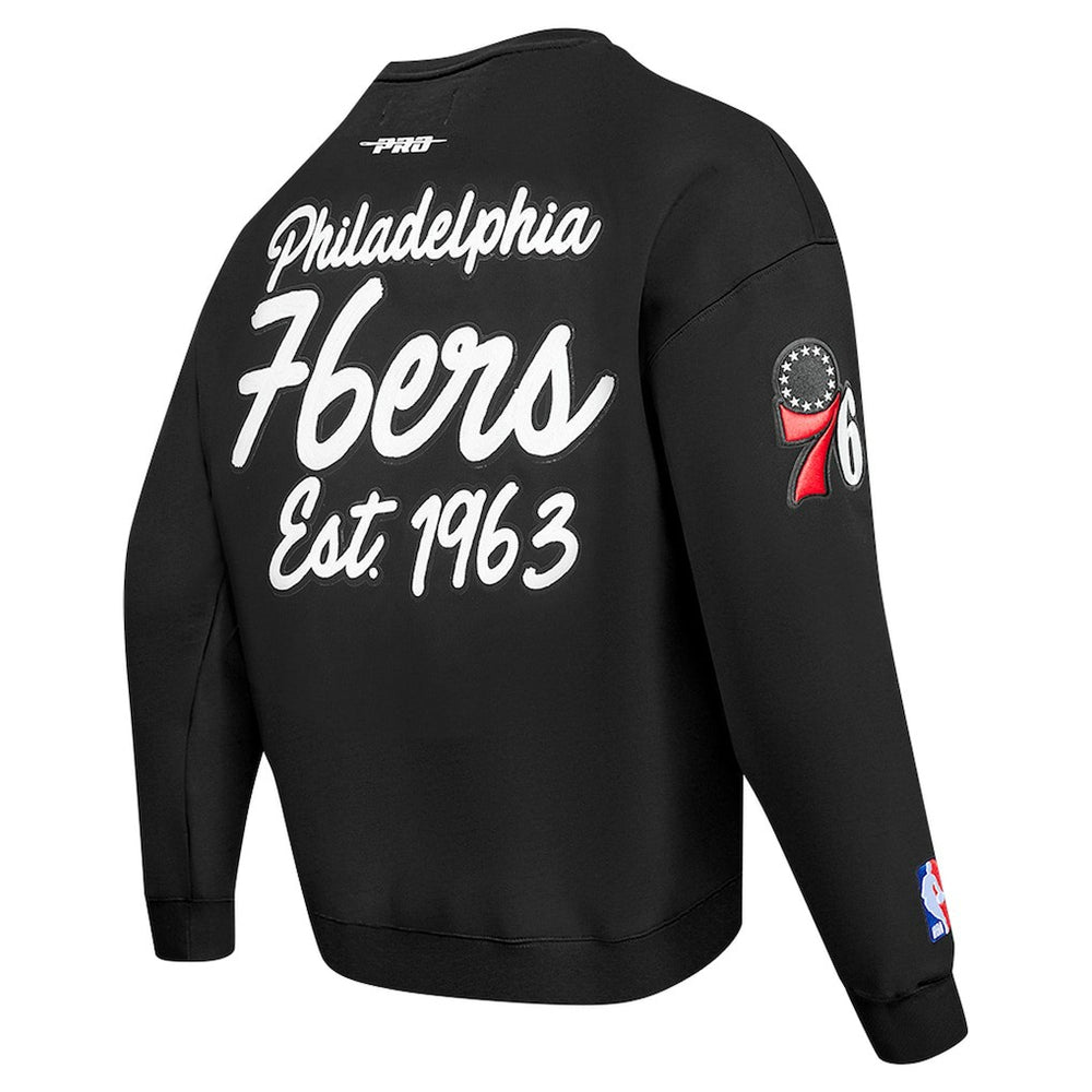 Philadelphia 76ers Pro Standard Paint the City Drop Shoulder Sweatshirt Black