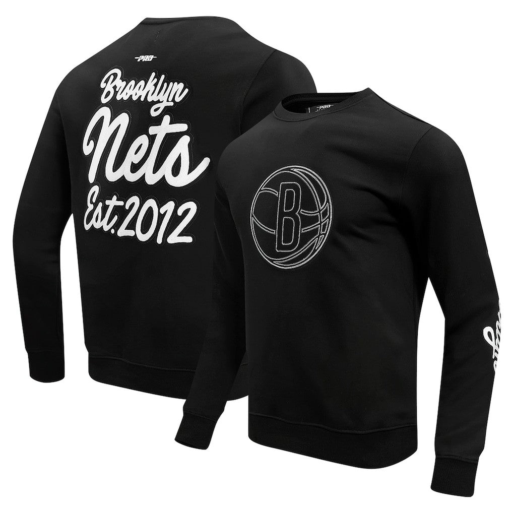 Brooklyn Nets Pro Standard Paint the City Drop Shoulder Sweatshirt Black outlet