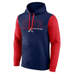 Atlanta Braves Fanatics Outline Fleece Pullover Hoodie - Navy Hoodies