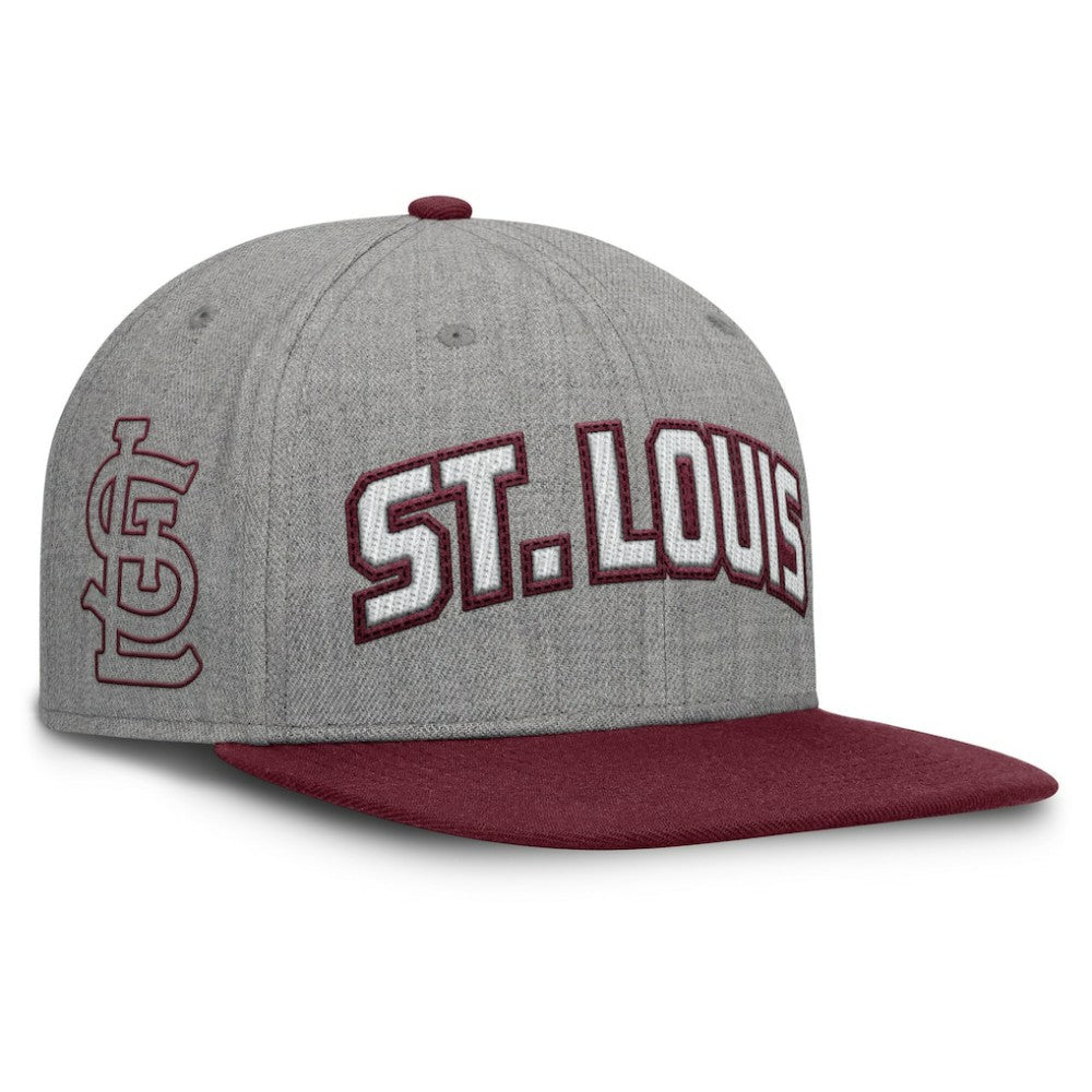St. Louis Cardinals Fanatics Elements Felt Chainstitch Snapback Hat - Gray/Maroon Hats