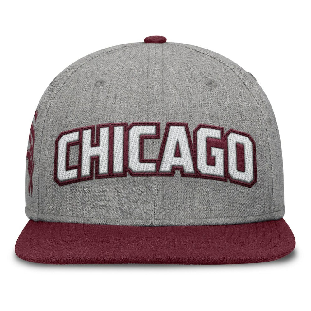 Chicago White Sox Fanatics Elements Felt Chainstitch Snapback Hat - Gray/Maroon Hats