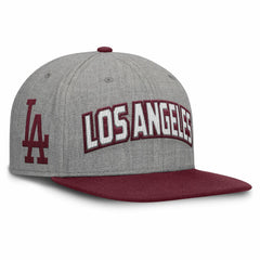Los Angeles Dodgers Fanatics Elements Felt Chainstitch Snapback Hat - Gray/Maroon Hats