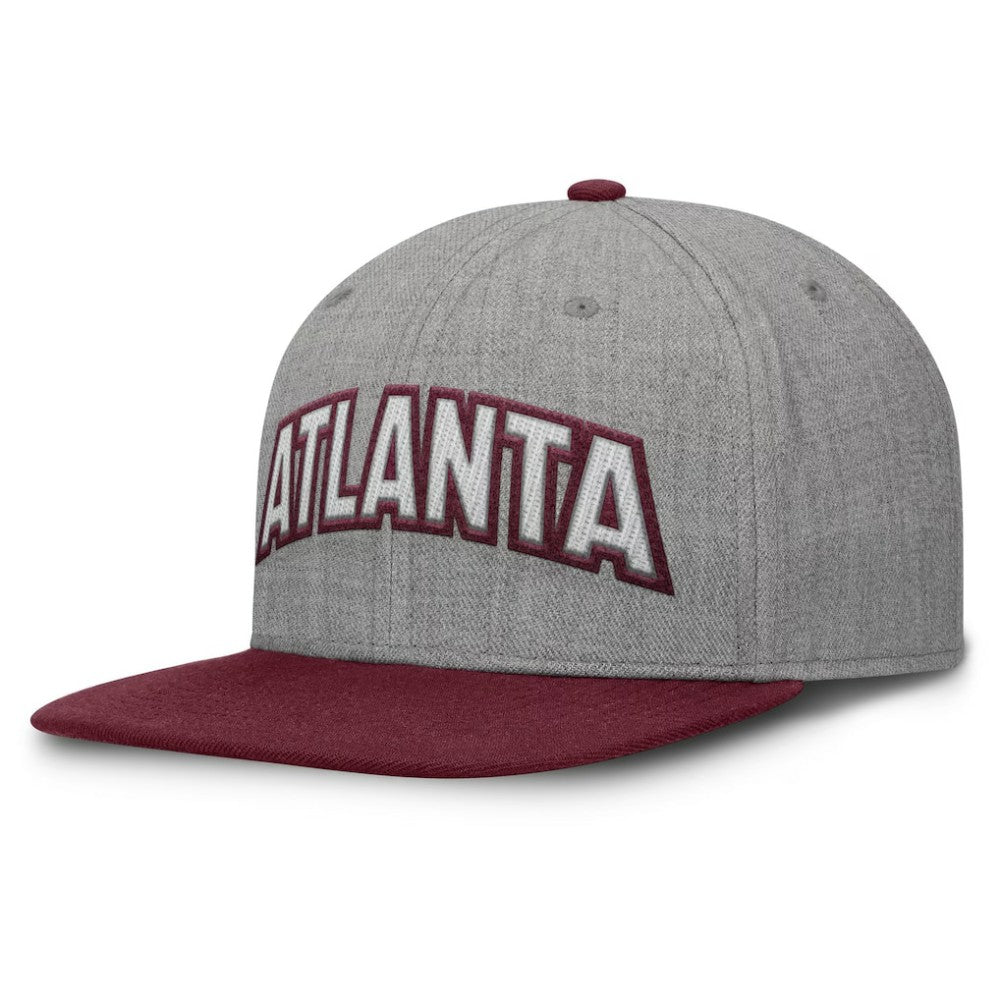 Atlanta Braves Fanatics Elements Felt Chainstitch Snapback Hat - Gray/Maroon Hats