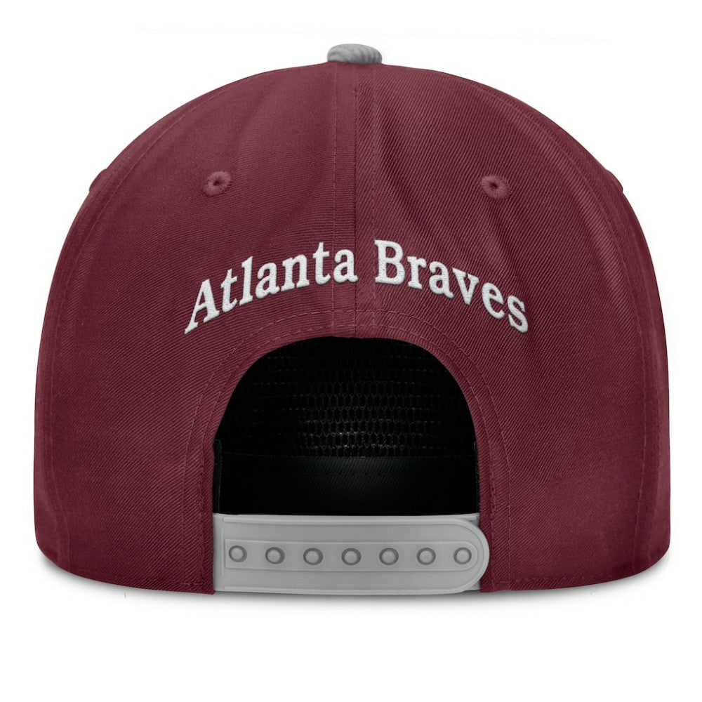 Atlanta Braves Fanatics Front Office Snapback Hat - Wine Hats