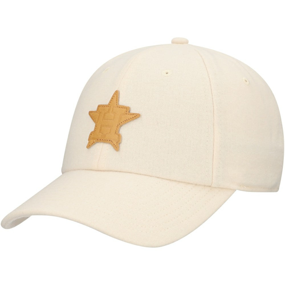 Houston Astros Fanatics Front Office Leather Patch Adjustable Hat - Cream Hats