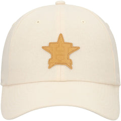 Houston Astros Fanatics Front Office Leather Patch Adjustable Hat - Cream Hats
