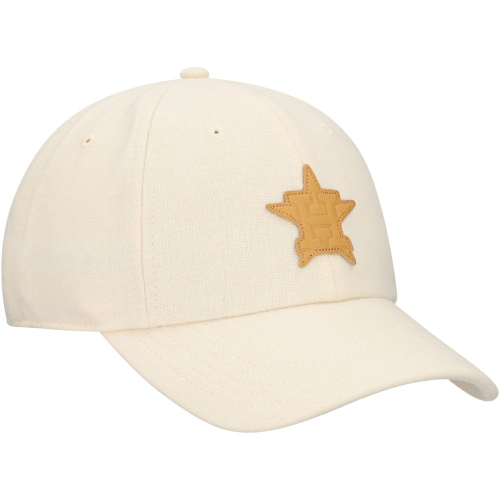 Houston Astros Fanatics Front Office Leather Patch Adjustable Hat - Cream Hats