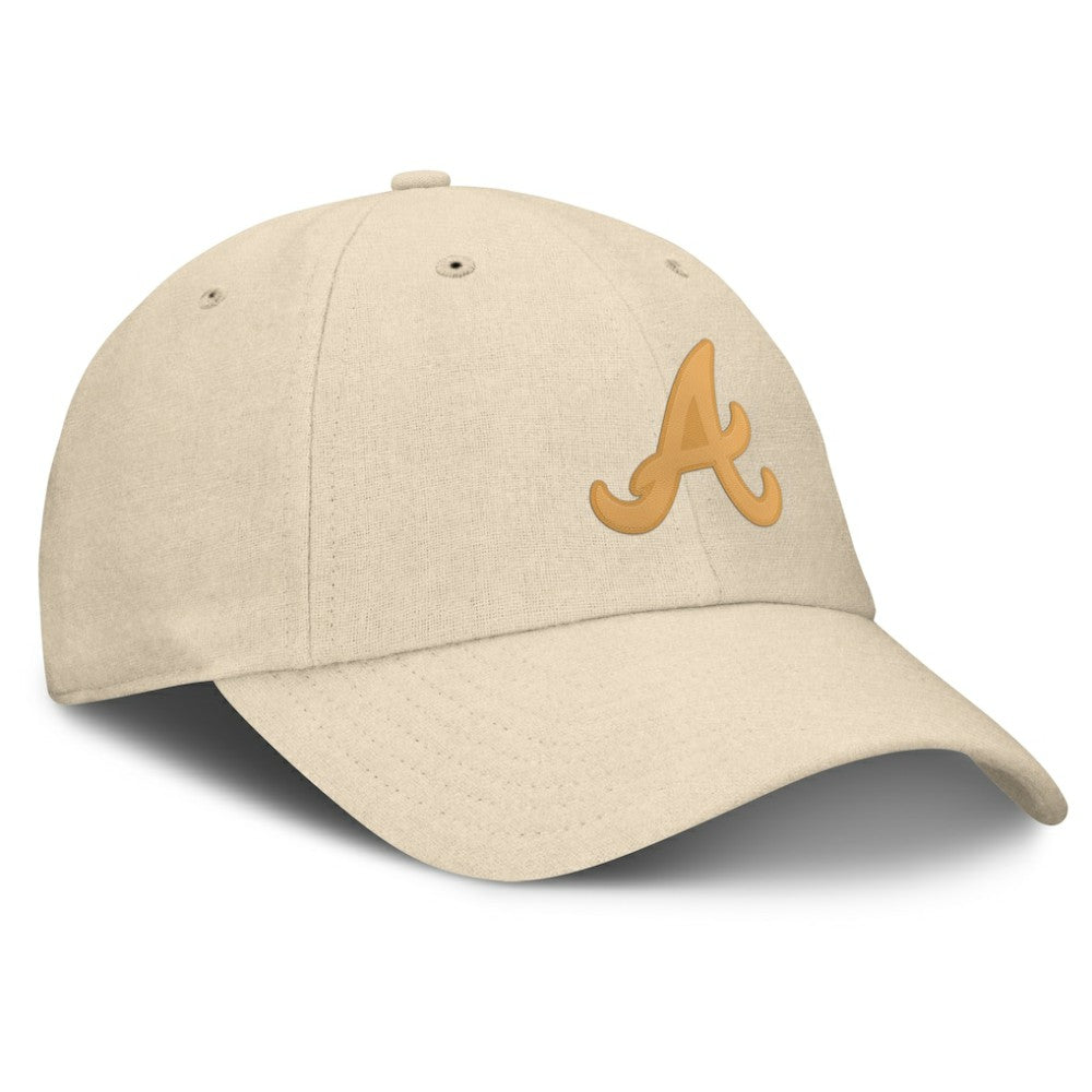 Atlanta Braves Fanatics Front Office Leather Patch Adjustable Hat - Cream Hats
