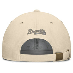 Atlanta Braves Fanatics Front Office Leather Patch Adjustable Hat - Cream Hats
