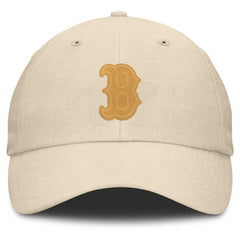 Boston Red Sox Fanatics Front Office Leather Patch Adjustable Hat - Cream Hats