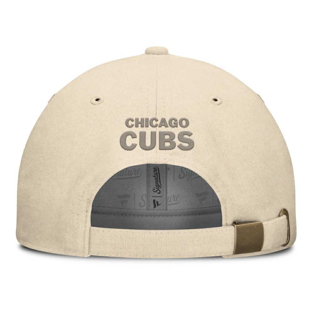 Chicago Cubs Fanatics Front Office Leather Patch Adjustable Hat - Cream Hats