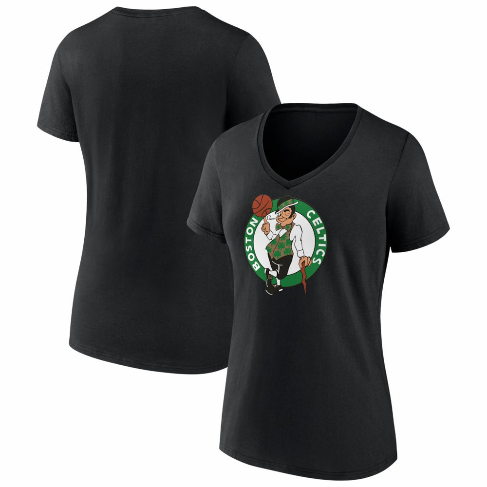 Boston Celtics Women's Primary Logo V-Neck T-Shirt Black outlet
