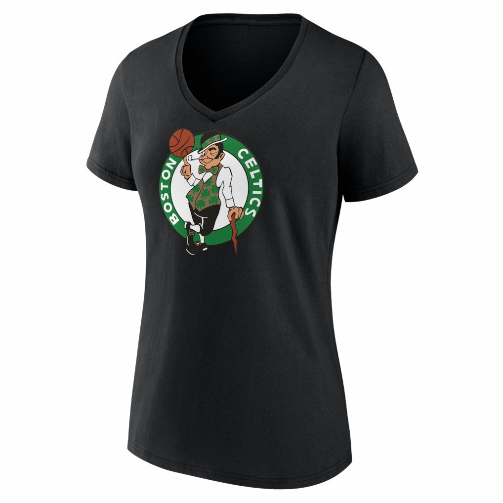 Boston Celtics Women's Primary Logo V-Neck T-Shirt Black outlet