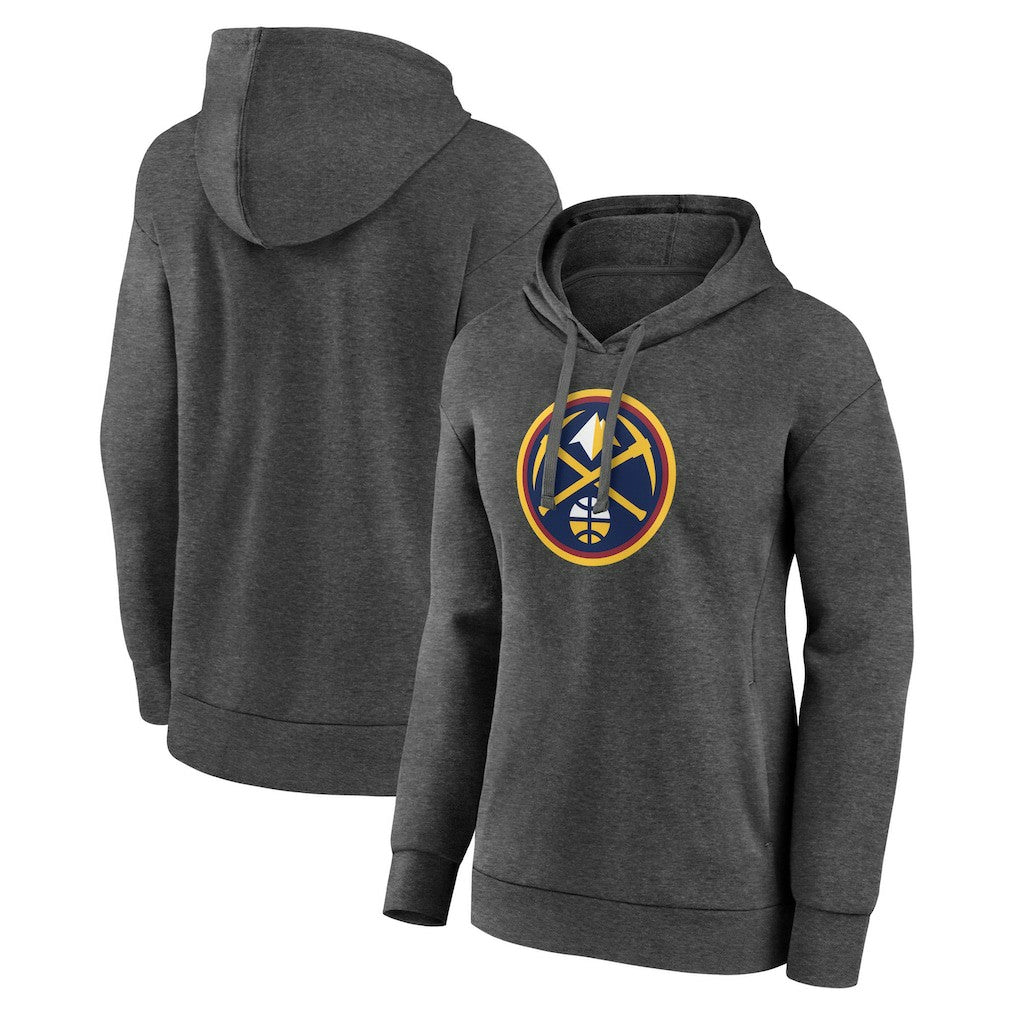 Denver Nuggets Women's Primary Logo Pullover Hoodie Charcoal
