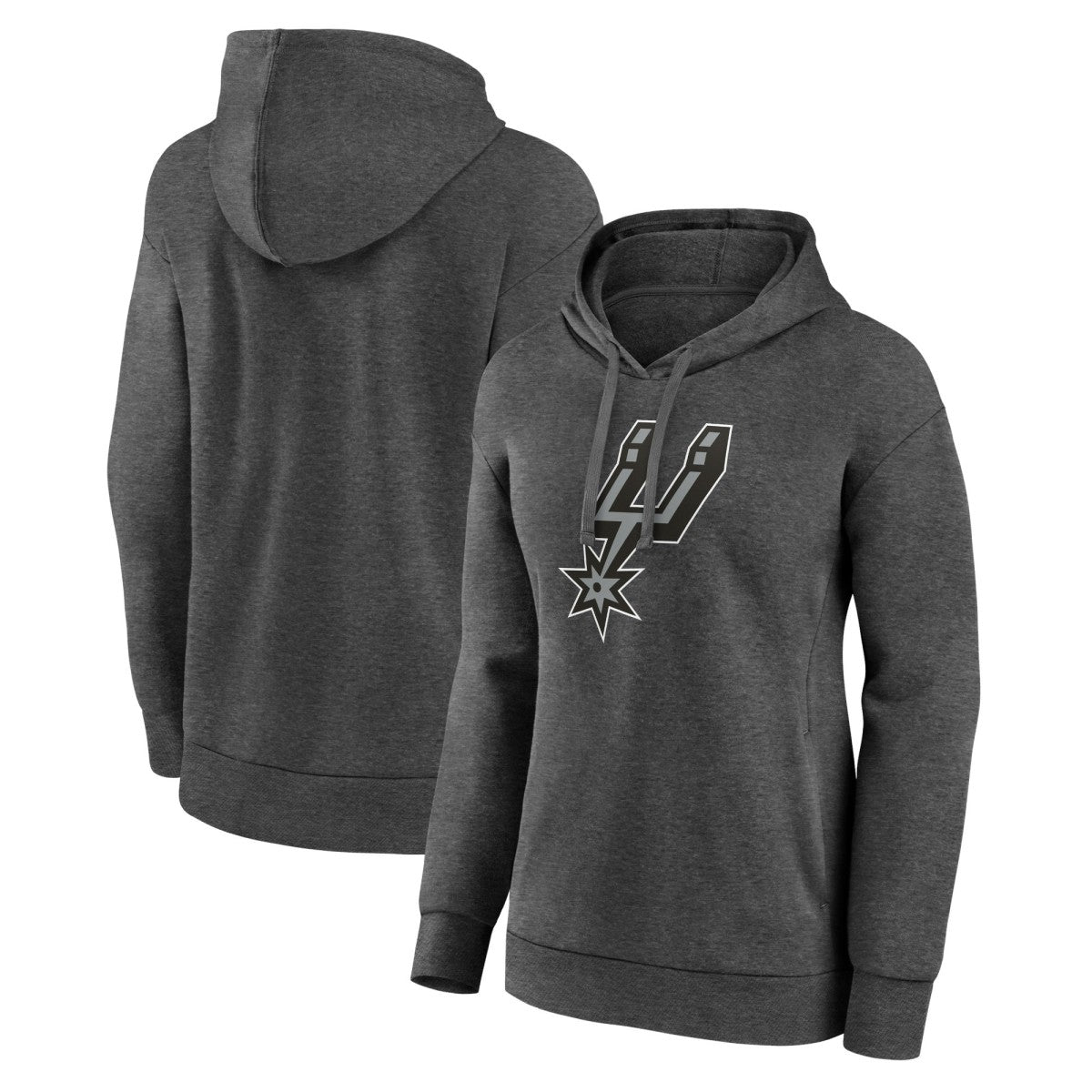San Antonio Spurs Women's Primary Logo Pullover Hoodie Charcoal