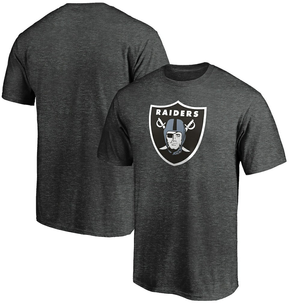 Las Vegas Raiders Primary Logo T-Shirt - Heather Charcoal T-shirts