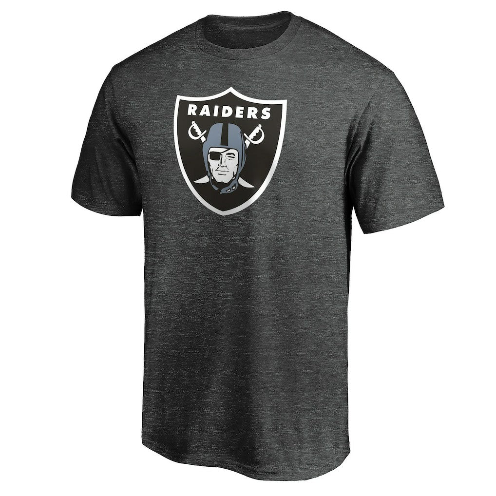 Las Vegas Raiders Primary Logo T-Shirt - Heather Charcoal T-shirts