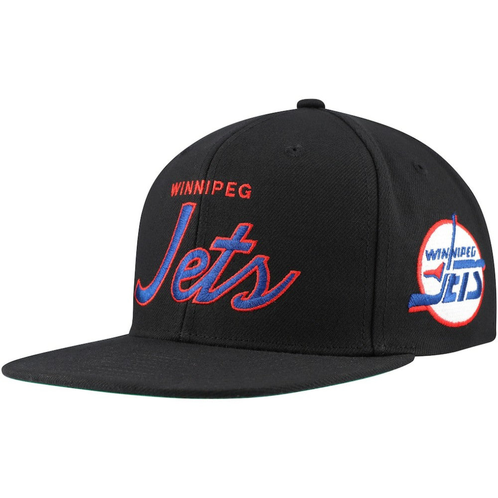 Winnipeg Jets Mitchell & Ness Core Team Script 2.0 Snapback Hat - Black | US 201212959