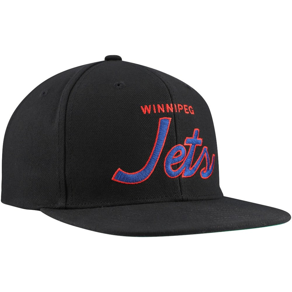 Winnipeg Jets Mitchell & Ness Core Team Script 2.0 Snapback Hat - Black | US 201212959