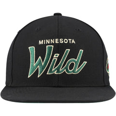 Minnesota Wild Mitchell & Ness Core Team Script 2.0 Snapback Hat - Black | US 201212960