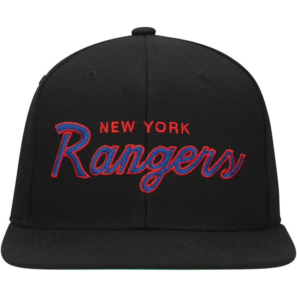 New York Rangers Mitchell & Ness Core Team Script 2.0 Snapback Hat - Black | US 201212967
