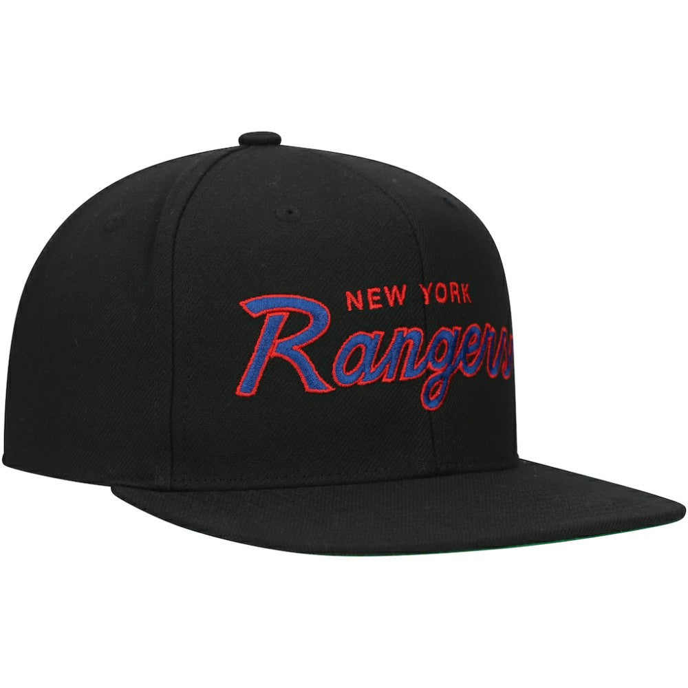 New York Rangers Mitchell & Ness Core Team Script 2.0 Snapback Hat - Black | US 201212967