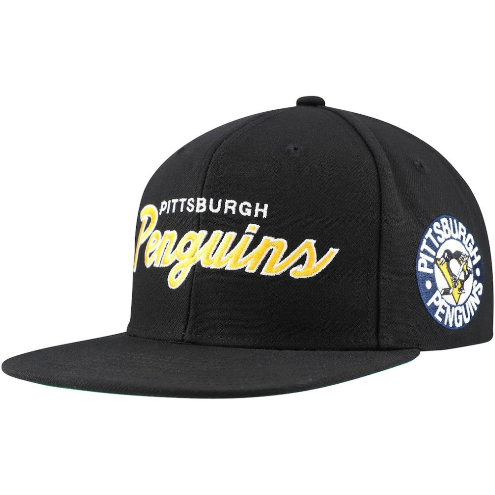Pittsburgh Penguins Mitchell & Ness Core Team Script 2.0 Snapback Hat - Black | US 201212970