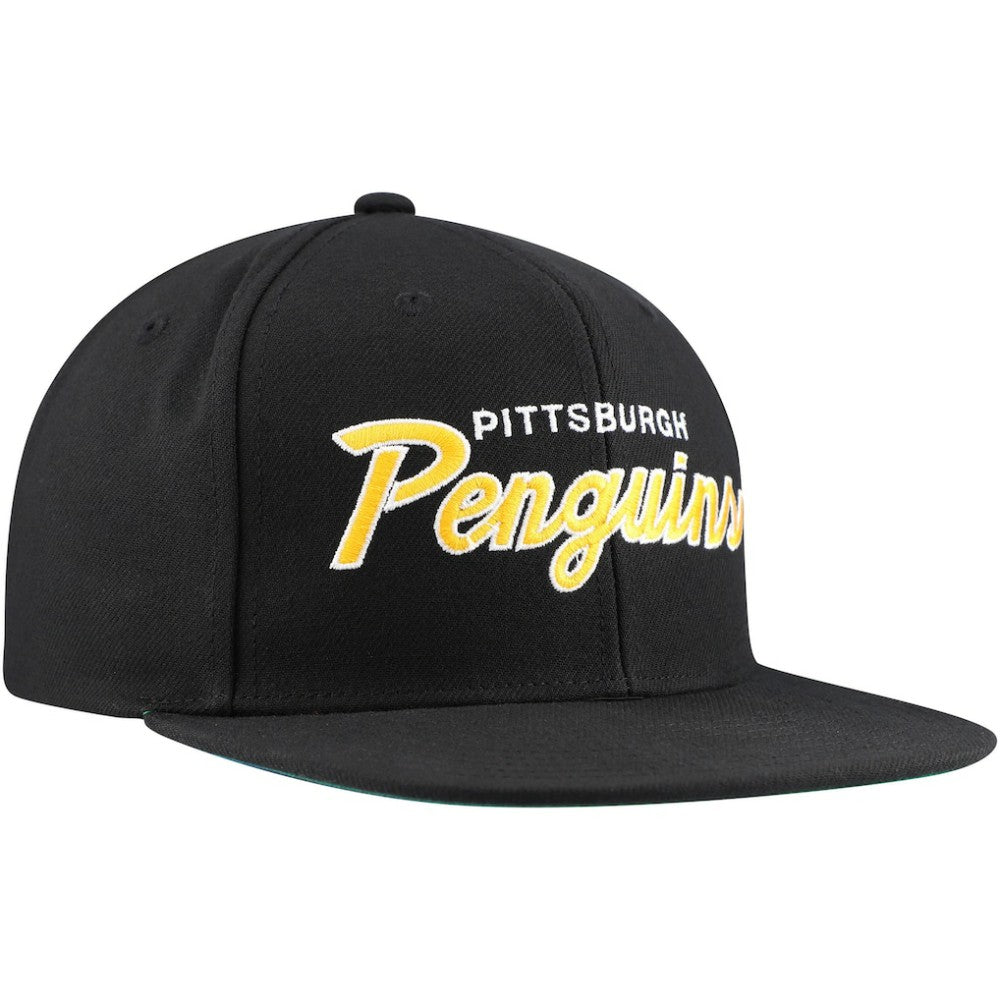 Pittsburgh Penguins Mitchell & Ness Core Team Script 2.0 Snapback Hat - Black | US 201212970