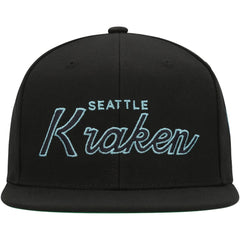Seattle Kraken Mitchell & Ness Core Team Script 2.0 Snapback Hat - Black | US 201212972