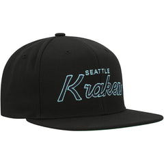 Seattle Kraken Mitchell & Ness Core Team Script 2.0 Snapback Hat - Black | US 201212972
