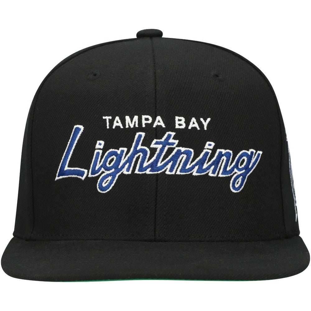 Tampa Bay Lightning Mitchell & Ness Core Team Script 2.0 Snapback Hat - Black | US 201212974