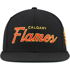 Calgary Flames Mitchell & Ness Core Team Script 2.0 Snapback Hat - Black | US 201212979