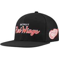 Detroit Red Wings Mitchell & Ness Core Team Script 2.0 Snapback Hat - Black | US 201212980