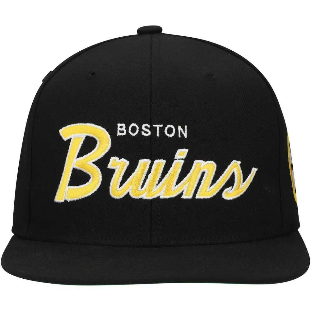 Boston Bruins Mitchell & Ness Core Team Script 2.0 Snapback Hat - Black | US 201212982